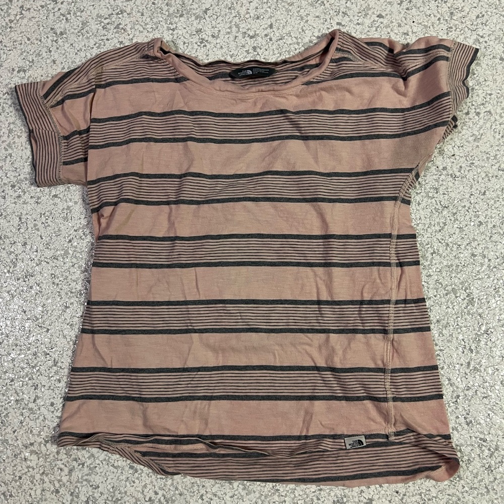 The North Face Tan and Black Short Sleeve Tee